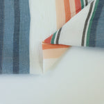 Load image into Gallery viewer, Blues &amp; Oranges Mixed Stripe Cotton Shirting | Designer Deadstock

