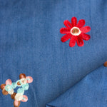 Load image into Gallery viewer, Floral Embroidered Cotton 10oz Denim
