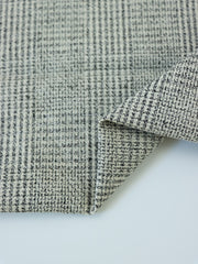 Load image into Gallery viewer, 1YD PRECUT; Black &amp; Ivory Yarn Dyed Hemp &amp; Organic Cotton Plaid
