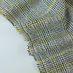 Load image into Gallery viewer, Yellow/Powder Blue/Black/Ivory Yarn Dyed Hemp &amp; Organic Cotton Plaid
