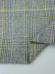 Load image into Gallery viewer, Yellow/Powder Blue/Black/Ivory Yarn Dyed Hemp &amp; Organic Cotton Plaid
