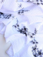 Load image into Gallery viewer, Black Embroidered Swiss Dot Cotton Lawn
