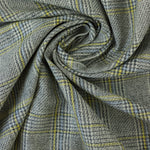 Load image into Gallery viewer, Yellow/Powder Blue/Black/Ivory Yarn Dyed Hemp &amp; Organic Cotton Plaid
