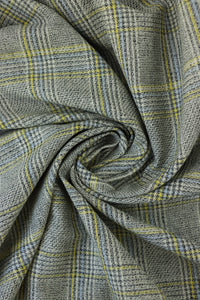 Yellow/Powder Blue/Black/Ivory Yarn Dyed Hemp & Organic Cotton Plaid