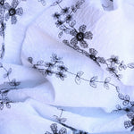 Load image into Gallery viewer, Black Embroidered Swiss Dot Cotton Lawn
