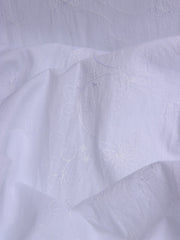 Load image into Gallery viewer, White Embroidered Cotton Slub Lawn