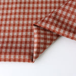 Load image into Gallery viewer, Rust &amp; Beige 1/4" Gingham Yarn Dyed Jacquard Knit
