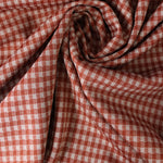 Load image into Gallery viewer, Rust &amp; Beige 1/4" Gingham Yarn Dyed Jacquard Knit
