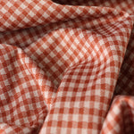 Load image into Gallery viewer, Rust &amp; Beige 1/4" Gingham Yarn Dyed Jacquard Knit
