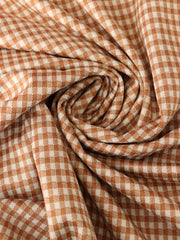 Load image into Gallery viewer, Toffee &amp; Beige 1/4&quot; Gingham Yarn Dyed Jacquard Knit
