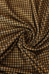 Black & Yellow 1/4" Gingham Yarn Dyed Jacquard Knit