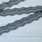 Load image into Gallery viewer, 10YDS Black 1&quot; Wide Embroidered Lace Trim
