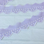 Load image into Gallery viewer, 10YDS Lavender 1" Wide Embroidered Lace Trim
