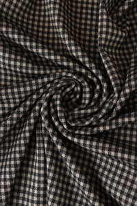 Black & Beige 1/4" Gingham Yarn Dyed Jacquard Knit