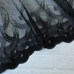 Load image into Gallery viewer, 5YDS Black 9.5" Wide Embroidered Lace Trim
