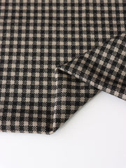 Load image into Gallery viewer, Black &amp; Beige 1/4&quot; Gingham Yarn Dyed Jacquard Knit
