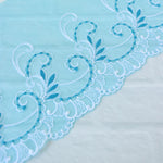 Load image into Gallery viewer, 5YDS Blue 5.75" Wide Embroidered Lace Trim
