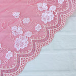 Load image into Gallery viewer, 5YDS Dark Pink 7" Wide Embroidered Lace Trim
