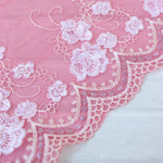 Load image into Gallery viewer, 5YDS Dark Pink 7" Wide Embroidered Lace Trim
