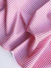 Load image into Gallery viewer, Red &amp; White Mini Stripe Cotton Shirting | Designer Deadstock