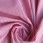 Load image into Gallery viewer, Red &amp; White Mini Stripe Cotton Shirting | Designer Deadstock

