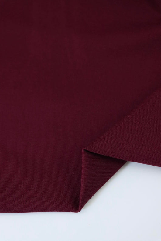 Burgundy Viscose Nylon Ponte