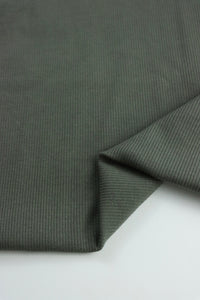 Dusty Olive Cotton Spandex 2x1 Rib Knit