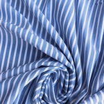 Load image into Gallery viewer, Denim &amp; Ivory Stripe Cotton Shirting | Designer Deadstock
