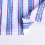Load image into Gallery viewer, Red/White/Blue Textured Vertical Stripe Rayon | Designer Deadstock
