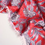 Load image into Gallery viewer, Red Floral Cotton Organza | Designer Deadstock
