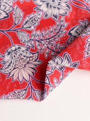 Load image into Gallery viewer, Red Floral Cotton Organza | Designer Deadstock