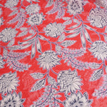 Load image into Gallery viewer, Red Floral Cotton Organza | Designer Deadstock

