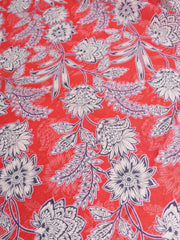 Load image into Gallery viewer, Red Floral Cotton Organza | Designer Deadstock
