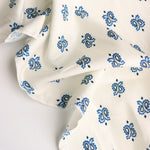 Load image into Gallery viewer, Blue Paisley on Ivory Cotton Poplin | Designer Deadstock
