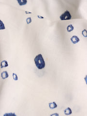 Load image into Gallery viewer, Flawed Navy Diamonds on White Cotton Double Gauze  | Designer Deadstock