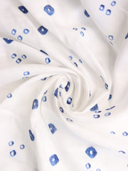 Load image into Gallery viewer, Flawed Navy Diamonds on White Cotton Double Gauze  | Designer Deadstock
