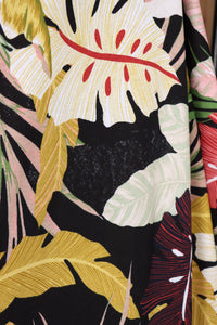 Flawed Tropical Oasis on Black 100% Cotton Jersey