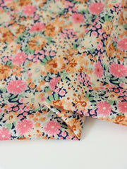 Load image into Gallery viewer, Pink/Peach/Yellow Mini Floral Satin
