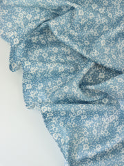 Load image into Gallery viewer, Chambray/White Mini Floral Satin

