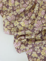 Load image into Gallery viewer, Dusty Plum/Banana/Lilac Mini Floral Satin