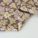 Load image into Gallery viewer, Dusty Plum/Banana/Lilac Mini Floral Satin
