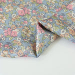 Load image into Gallery viewer, Dusty Blue/Pink/Apricot Mini Floral Satin
