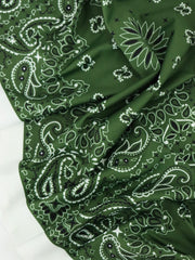 Load image into Gallery viewer, Bandana on Kelp Swim Tricot | Italian Designer Deadstock | By The Half Yard
