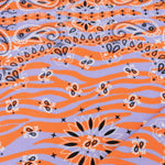 Load image into Gallery viewer, Bandana on Periwinkle &amp; Orange Tiger Swim Tricot | Italian Designer Deadstock | By The Half Yard
