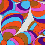 Load image into Gallery viewer, Brown/Purple/Blue/Red Retro Wavy Floral Swim Tricot | Italian Designer Deadstock | By The Half Yard
