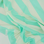 Load image into Gallery viewer, Mint &amp; Ivory 1 ⁵⁄₁₆&quot; Vertical Stripe Swim Tricot | Italian Designer Deadstock | By The Half Yard

