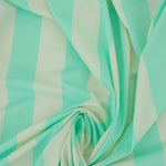 Load image into Gallery viewer, Mint &amp; Ivory 1 ⁵⁄₁₆&quot; Vertical Stripe Swim Tricot | Italian Designer Deadstock | By The Half Yard
