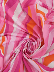 Load image into Gallery viewer, Pinks Groovy Waves Swim Tricot | Italian Designer Deadstock | By The Half Yard
