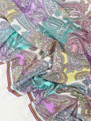 Load image into Gallery viewer, Paisley Pastel Dreams Swim Tricot | Italian Designer Deadstock | By The Half Yard
