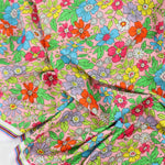 Load image into Gallery viewer, Cartoony Flowers on Pink Swim Tricot | Italian Designer Deadstock | By The Half Yard
